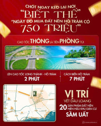 20 LÔ ĐẤT NỀN - CÔNG CHỨNG NGAY - GẦN BIỂN HỒ TRÀM