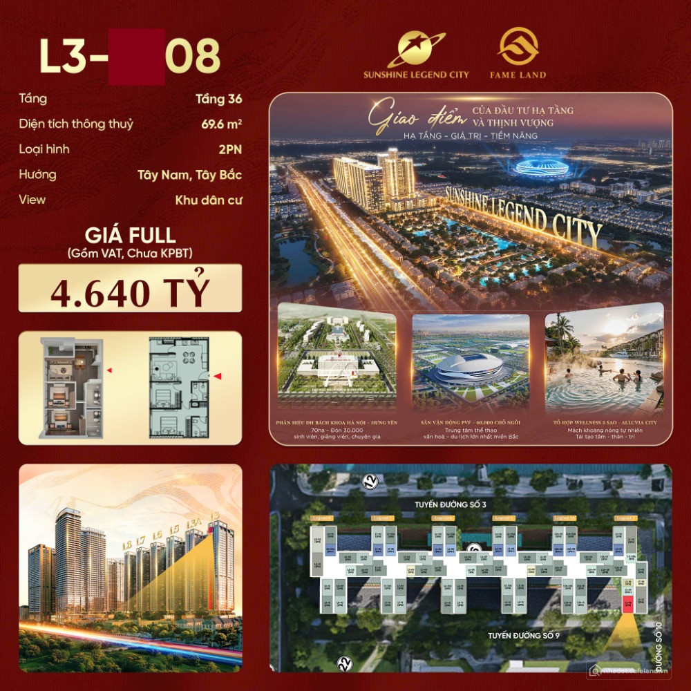 Chạm tay vào căn hộ thông minh 2N Sunshine Legend City - Giá hấp dẫn 4,64 tỷ