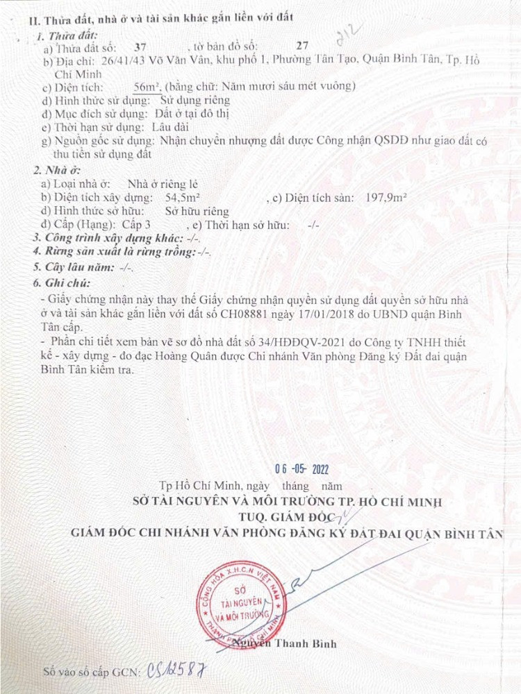 Chủ Cần Bán căn mới xây đẹp pháp lý chuẩn chỉnh - Bình Tân