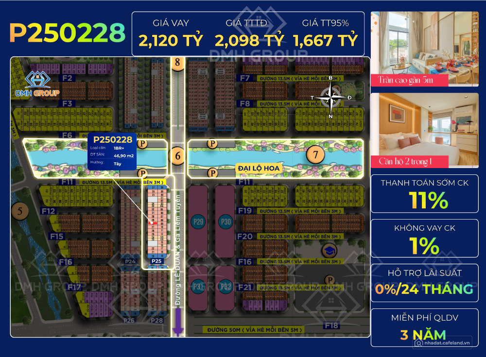 Căn hộ Duplex hơn 60m2 cách Hà Nội 40p lái xe chỉ 1,6 tỷ, chiết khấu lên tới 14%