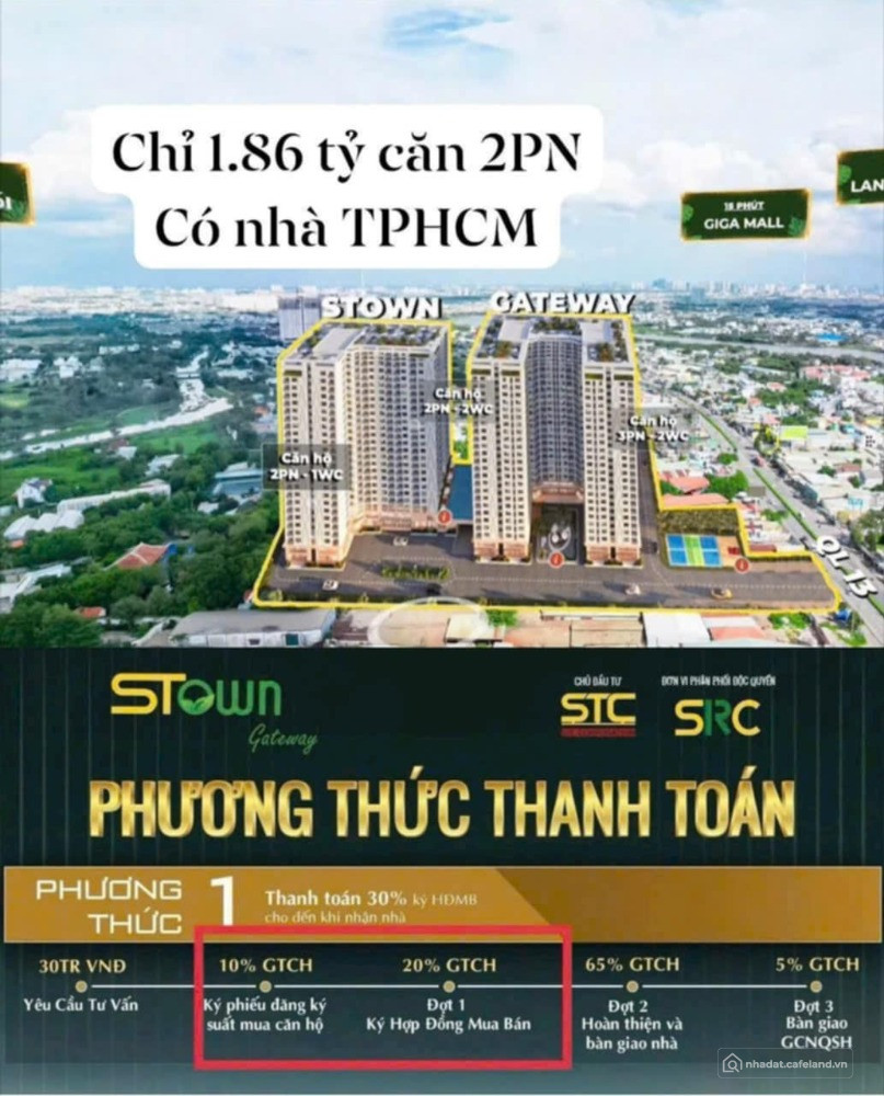 Căn hộ Stown Gateway mặt tiền Quốc Lộ 13 - thanh toán chỉ 10% sở hữu ngay