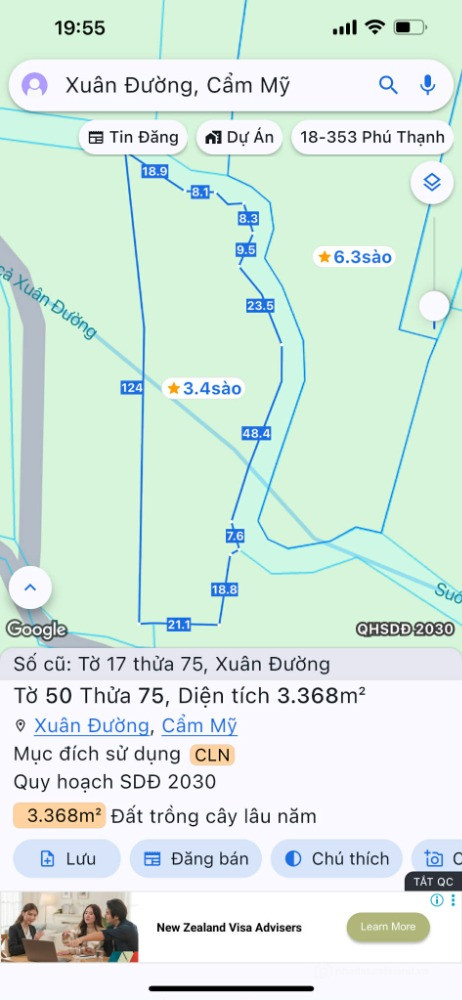 Bán Đất 9663m2 Xã Xuân Đường,Cẩm Mỹ, Đồng Nai, Gần Sân Bay Long Thành