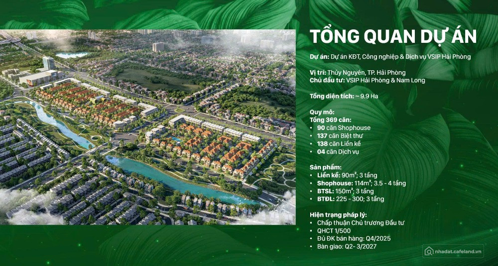 BÁN NHÀ LIỀN KỀ / BIỆT THỰ SOL GARDEN – NAM LONG VSIP THỦY NGUYÊN