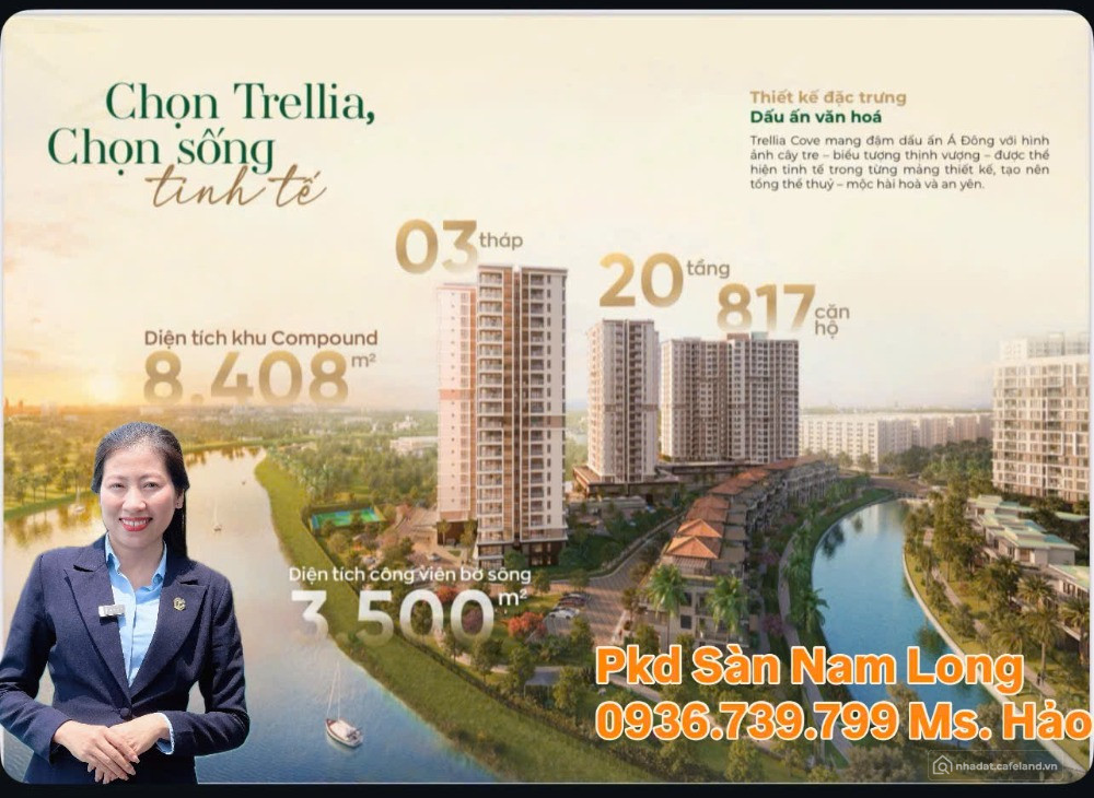 Bán căn góc 2PN 2WC-Trellia Cove -nhận lì xì 2 chỉ vàng,vay 70%,CK đến 13,5%