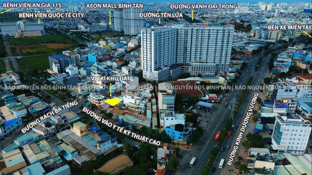 Bán đất Bình Tân sát Khu Aeon Tên Lửa đường Kinh Dương Vương 94m2 giá tốt 6,3 Tỷ