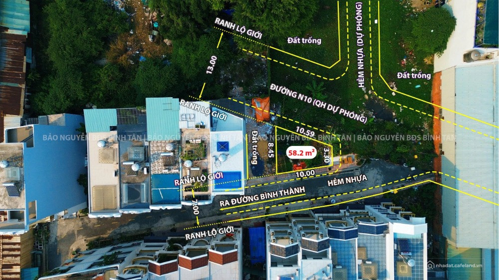 Bán Đất Bình Tân 3 Mặt Tiền 59m2 Khu Phân Lô Đường Bình Thành 3,85 Tỷ