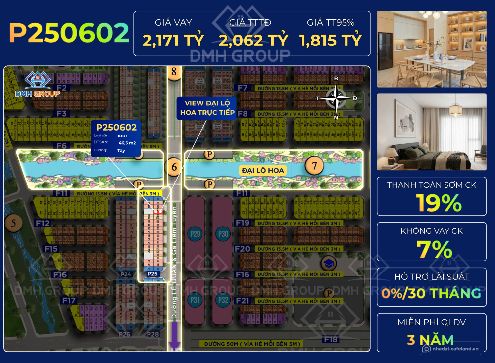 483 triệu sở hữu ngay căn Duplex 2 tầng 68m2 diện tích sử dụng, lãi 0%/30 tháng!