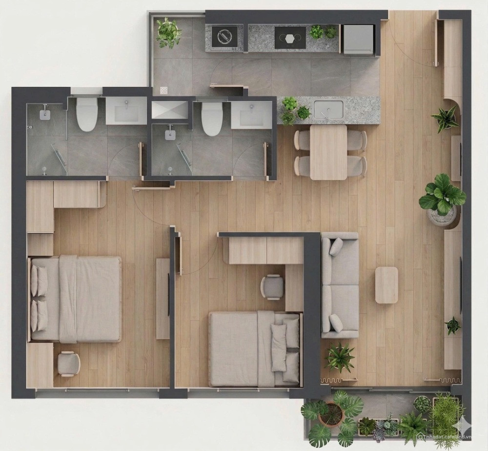 Cho thuê căn hộ The Infiniti Riviera Point Q7, căn góc, tầng cao, full nội thất