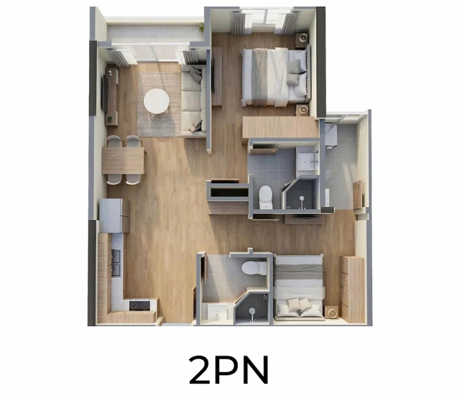 Căn 2BR Imperia Ocean Park – mã P8.0612A diện tích 57.29m2