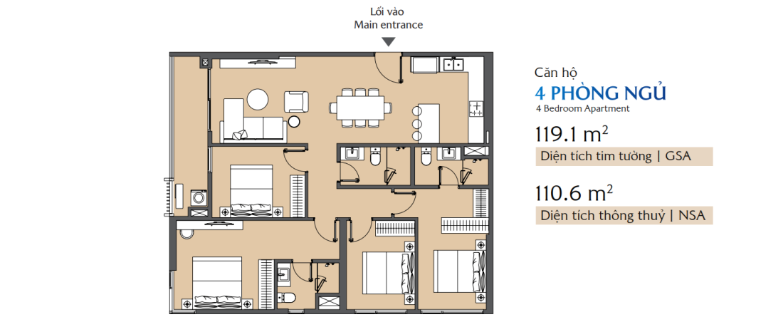 Bán căn hộ A-12A-03A Masteri Cosmo Central 1BR+ diện tích 52.4m2