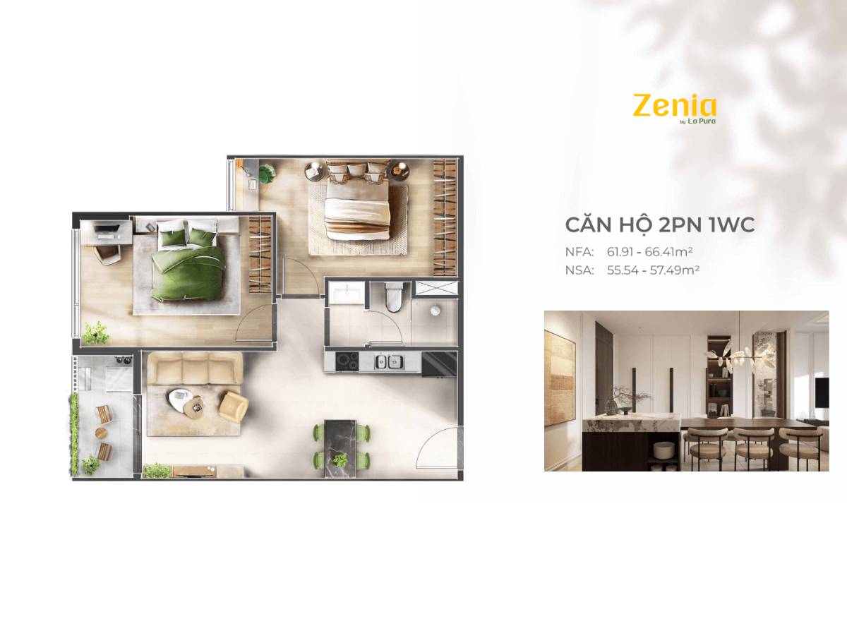 Căn hộ La Pura mã B4.39.05 ở block B4 tầng 39