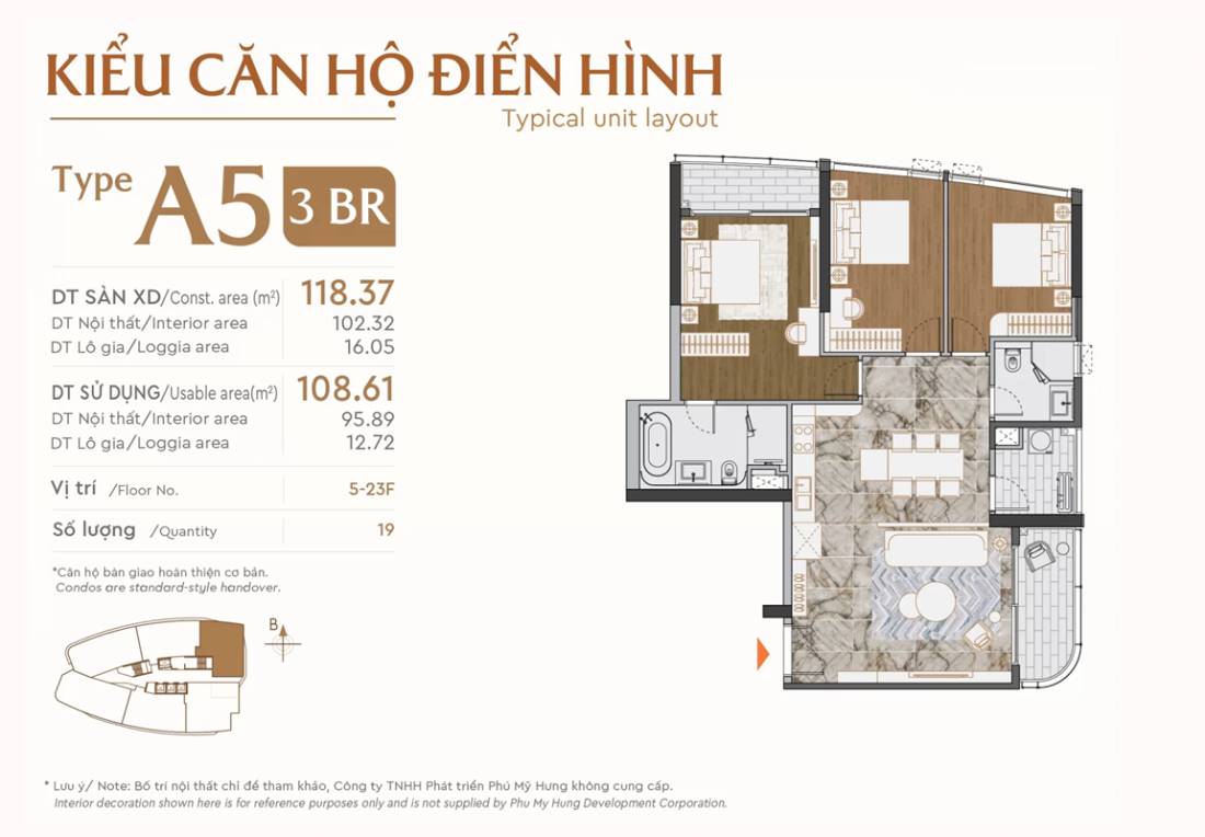 Bán căn hộ The Regency Phú Mỹ Hưng 124m2 view căn góc