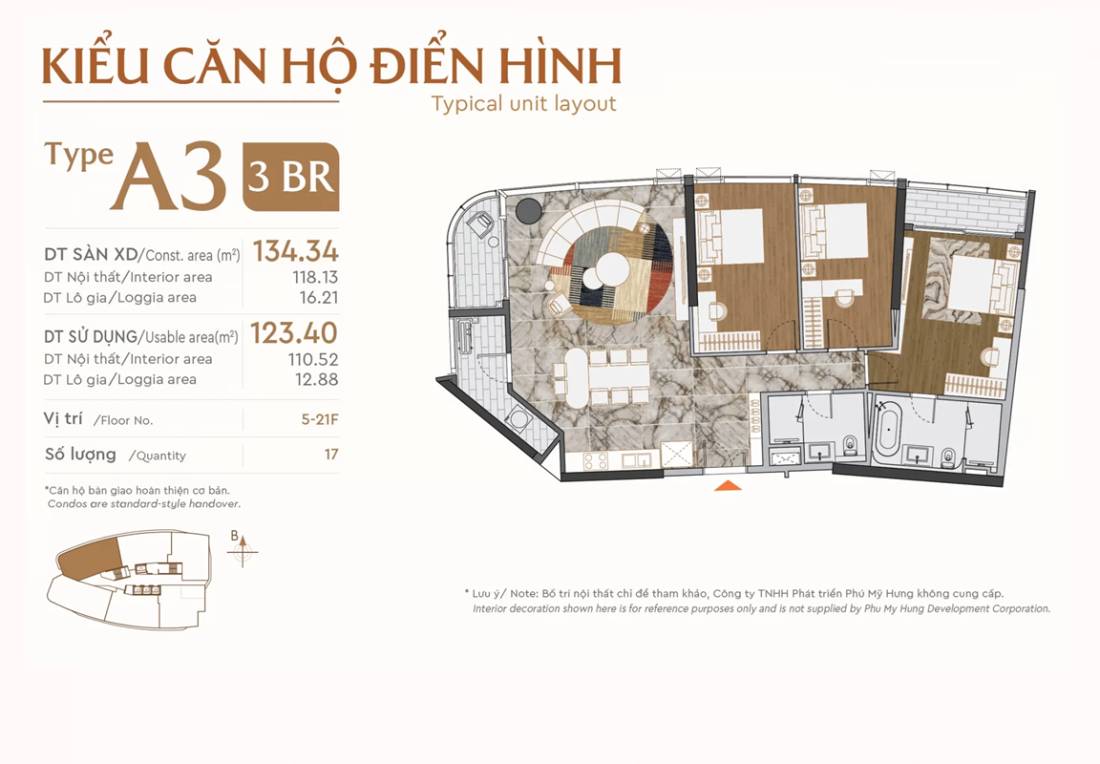 Căn hộ The Regency 120m2 tại Phú Mỹ Hưng view view hồ