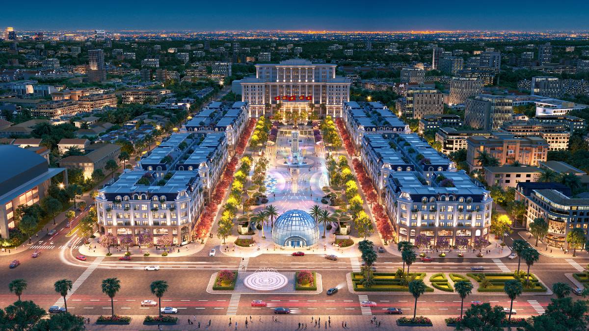 Bán lô shophouse mặt phố đi bộ Central Square Thái Nguyên 6 tầng xẻ khe siêu đẹp