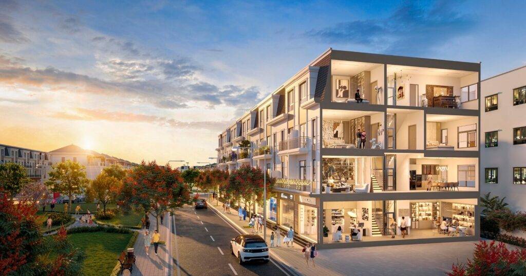 Ngoại giao shophouse phố đi bộ tọa lạc tại quảng trường Võ Nguyên Giáp trung tâm TP Thái Nguyên