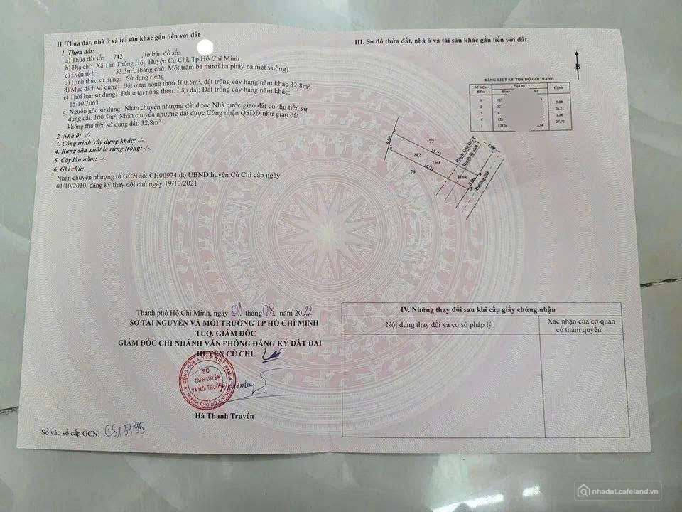  NHÀ C4 HIỆN ĐẠI 133,3m2 CẦN BÁN NGAY TÂN THÔNG HỘI 760 TRIỆU SỔ HỒNG RIÊNG