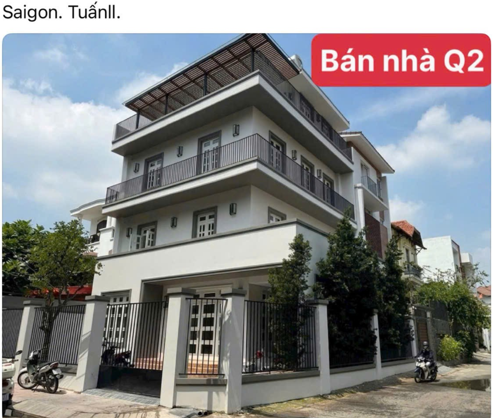 Chuyển nhượng nhà góc 2 mặt tiền đường Thái Ly, Thảo Điền, Quận 2