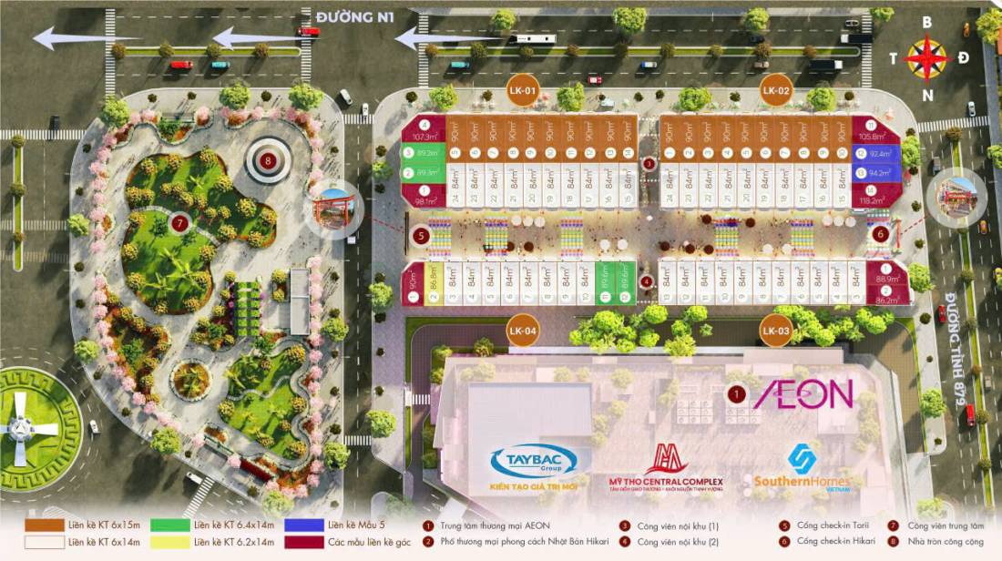 Nhà liền kề 84m² sát Aeon, 5PN, phù hợp ở và kinh doanh