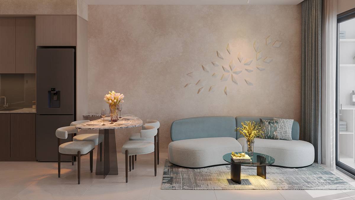 Fenica 2PN 60m², hướng Tây Bắc, ban công Đông Nam