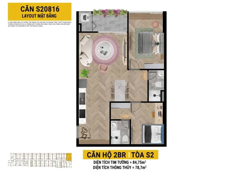 Spana Tower giỏ hàng đẹp, căn 75.1m2, giá thỏa thuận, view trực diện sông