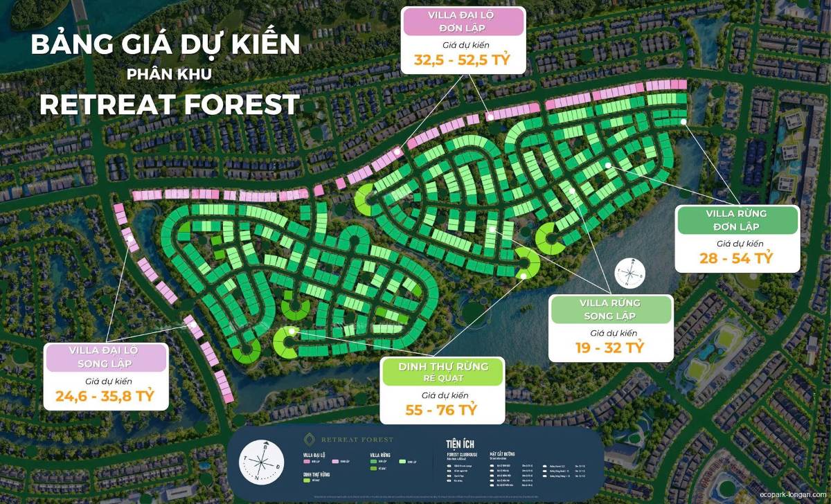 Bán Biệt thự Đảo Song lập Eco Retreat Long An - 190m2 - View kênh đào - Giá chỉ 15.2 tỷ