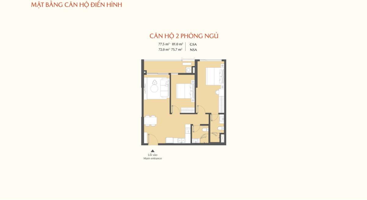 Căn A2-19-18 tòa A2* Masteri Park Place, 2BR 72.9m2, giá 9.76 tỷ, dễ khai thác cho thuê cao cấp