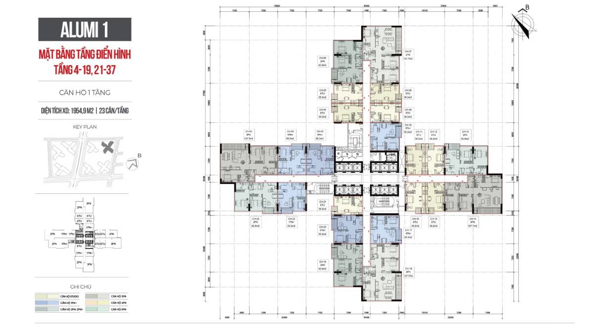 Căn hộ 2PN A3-34.14 Tháp A3 Alluvia City - Diện tích 68.04m2 Hướng Nam Giá 5.108.279.904