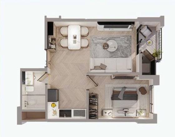 Căn 66,3m² The Interone giá 4,7 tỷ, 2PN 2WC ngay phố đi bộ Trần Nhân Tông