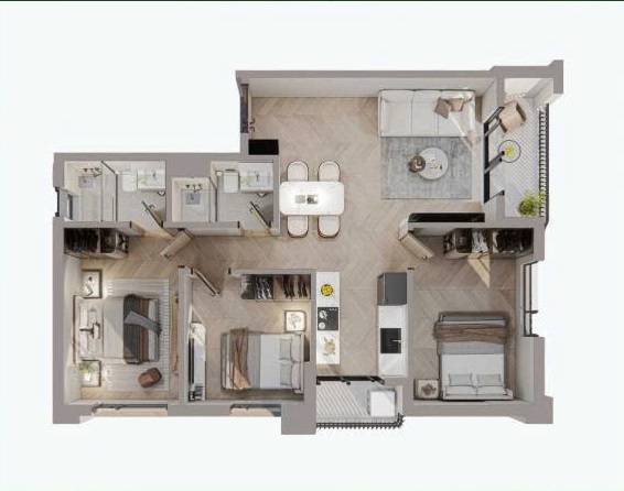 Căn CH1 HH6 view đẹp 77,9m² The Interone, 2PN 2WC giá 5,4 tỷ