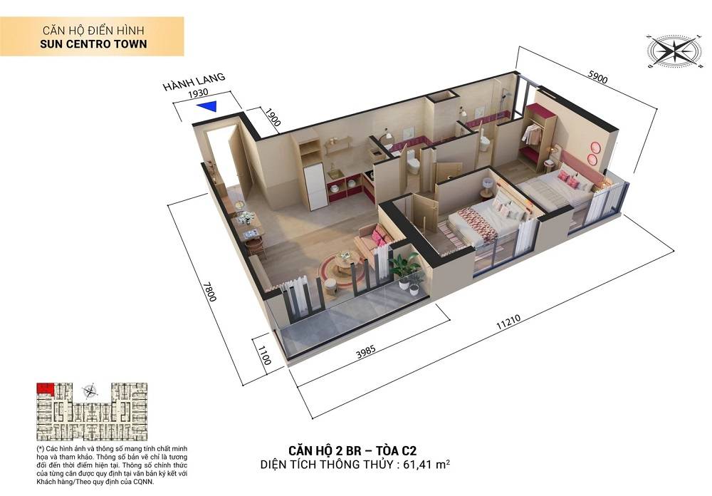 Căn studio vị trí lõi Sun Elite City, diện tích 30.2m², giá 1,7 tỷ