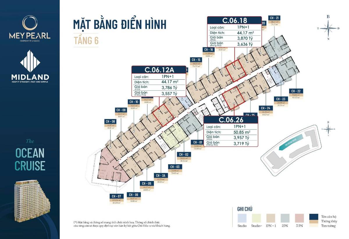 Cơ hội đầu tư căn hộ 1PN sinh lời cao tại Meypearl Phú Quốc diện tích 44.35m2
