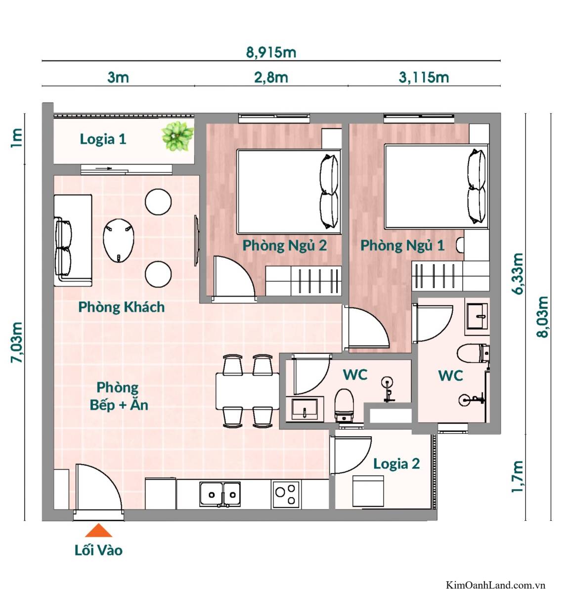 Căn hộ đáng sống nhất Nhơn Trạch - K-Home Avenue 43.5m2, full tiện ích giá 1,05 tỷ. 