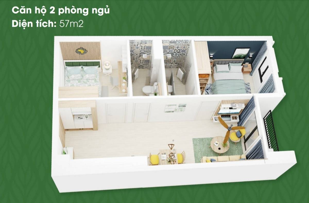 🔥 SIÊU PHẨM CHỐN AN CƯ - Căn hộ T3-206 57.0 tuyệt đẹp tháp T3 tầng 2 gọi tên chủ nhân!