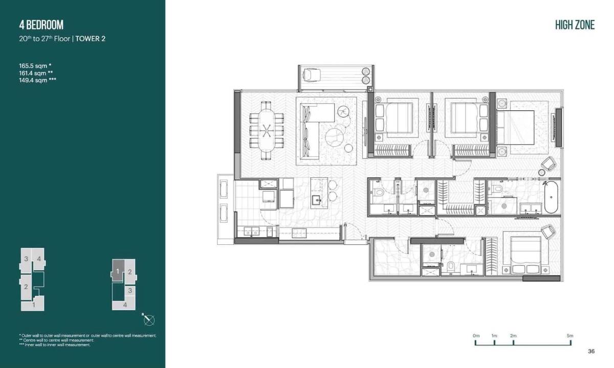 Căn hộ 4 phòng ngủ rộng 166m² tại dự án Narra Residences Thủ Thiêm, chính sách ưu đãi thanh toán 5% vô cùng hấp dẫn với mức giá 54 tỷ đồng.