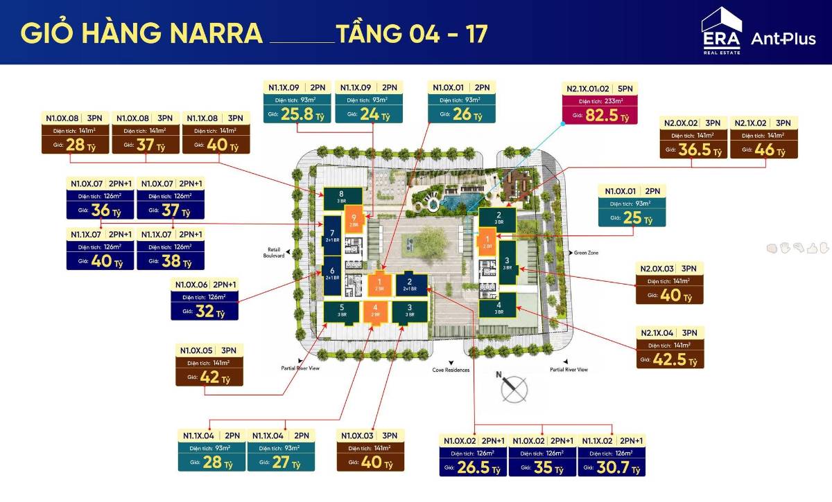 Sở hữu căn hộ thiết kế đặc biệt 4 phòng ngủ rộng 90m² tại Narra Residences Empire City với mức giá cực kỳ hấp dẫn chỉ 48.4 tỷ đồng.