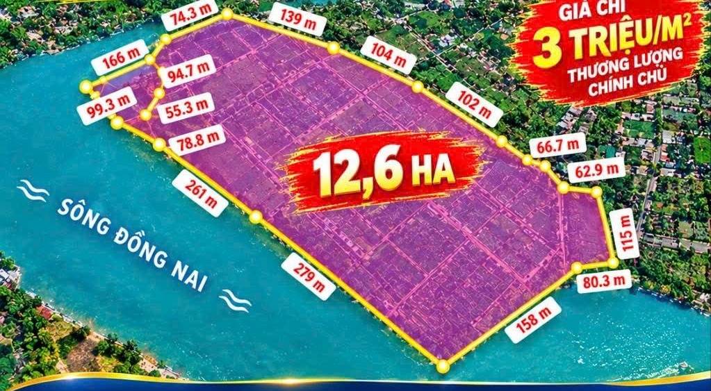Bán đất ven sông Đồng Nai 12,6 ha tại Nhơn Trạch