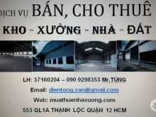 Muathuenhaxuong.com.vn- Dịch vụ bán, cho thuê kho xưởng đất Quận 12, lân cận