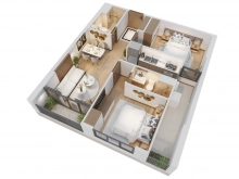 Bán căn hộ 2PN + 2 VS chung cư La Fortuna. Tặng 1 cây vàng.