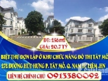 BÁN BIỆT THỰ ĐƠN LẬP Ở KHU CHỨC NĂNG ĐÔ THỊ TÂY MỖ- CHÍNH CHỦ KHÔNG QUA TRUNG GI