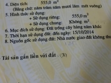 Cần ra lô đất ngang 7,3 dài 77m diện tích  555 mv trồng cây hằng năm