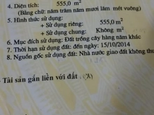 Cần ra lô đất ngang 7,3 dài 77m diện tích  555 mv trồng cây hằng năm