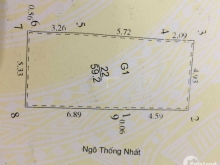 Bán đất ngõ Thống Nhất - Đại La, diện tích: 59m2, MT 4,9m nở hậu 5,33m
